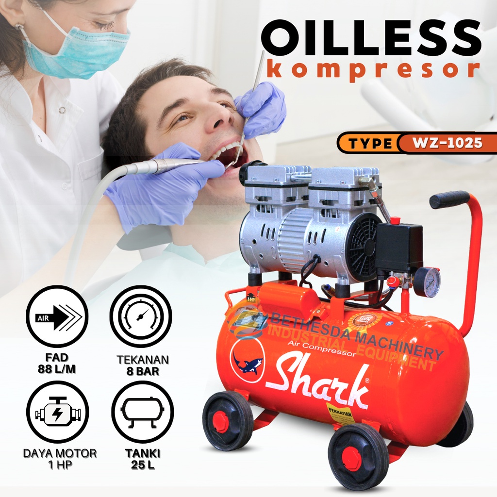 Kompresor OilLess Auto Shark Air Compressor 1 HP 25 Liter