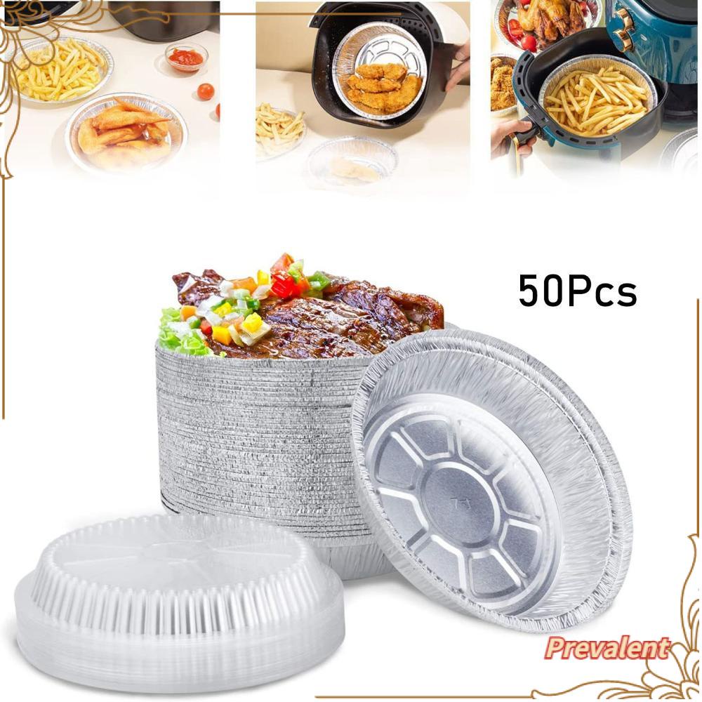 Preva 50 Pcs Aluminium Foil Tin Kotak Sekali Pakai Panggang Baking Air Fryer Liner