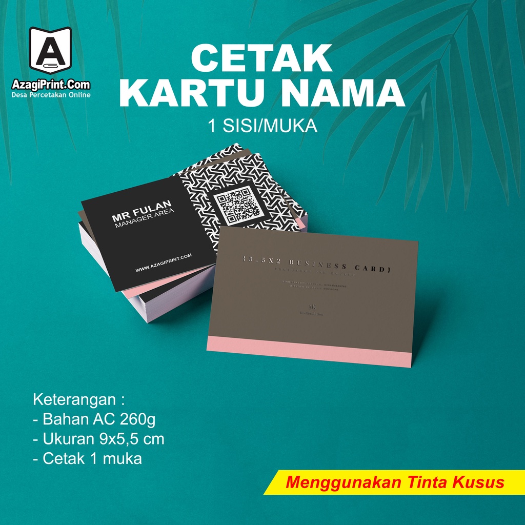 

Paket Cetak Kartu Nama 3 Box isi 100 Pcs 1 Sisi Bahan Karton Tebal INCLUDE DESAIN