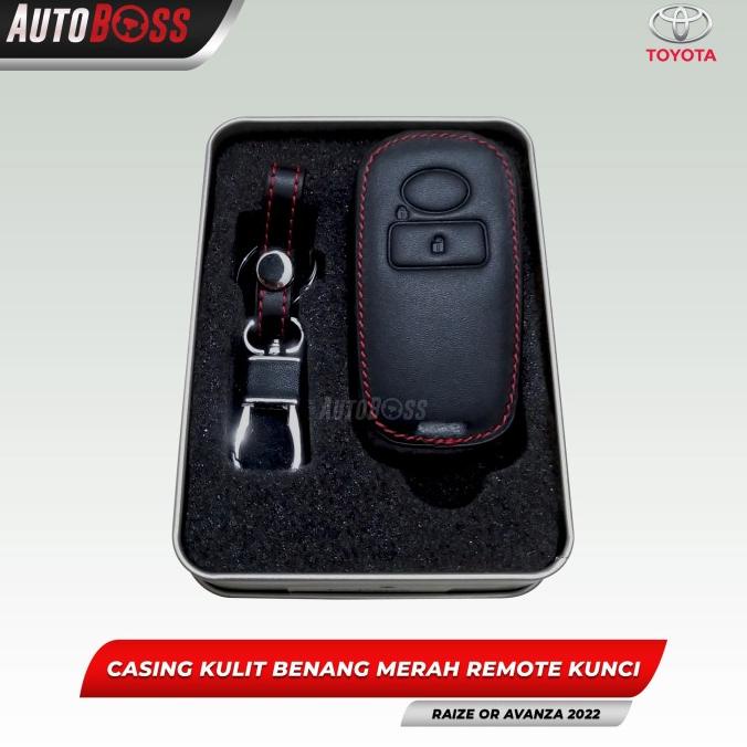 Casing Case Sarung Kulit Benang Merah Remote Kunci Raize Avanza 2022