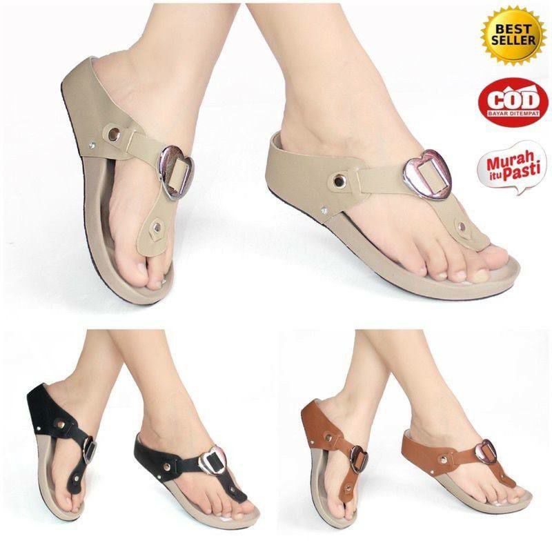 Sandal Sendal Wanita Flat Birken Jepit Casual Murah Terbaru 2022 AC