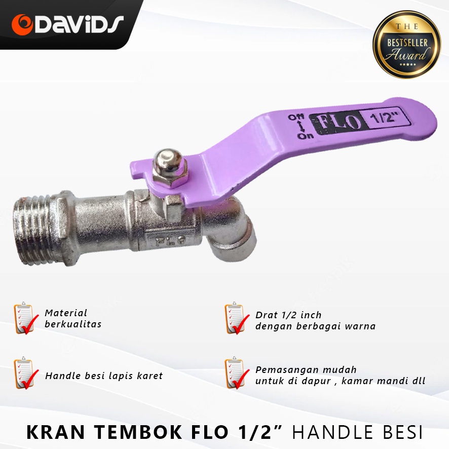 Kran Kamar Mandi Keran Tembok Taman Dapur Cuci Air Handle Flo 1/2