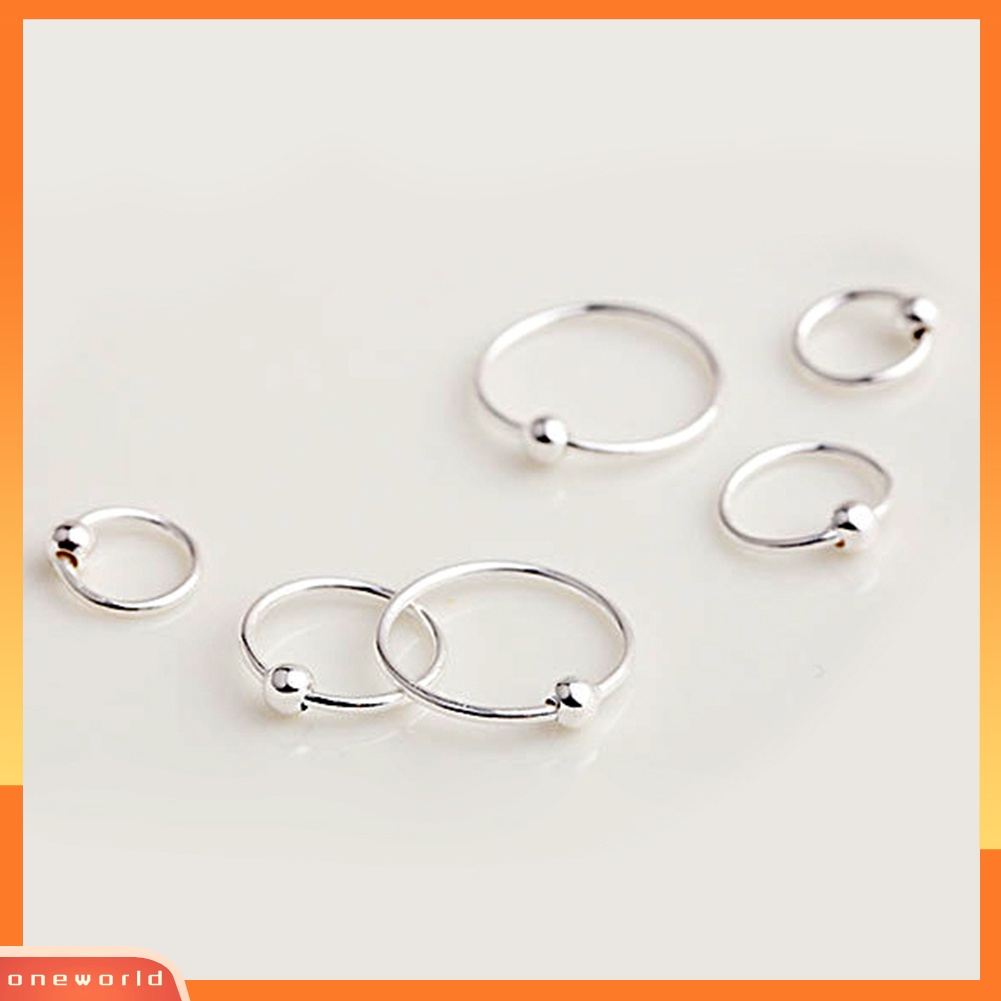 [WONE] Fashion Wanita Sliver Disepuh Putaran Cincin Anting Tulang Rawan Hoop Perhiasan Hadiah