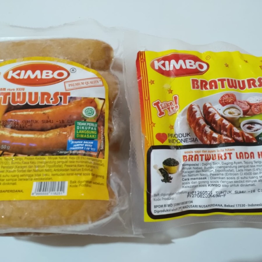 

Sosis Kimbo Bratwurst Isi 10 Buah Berat Bersih 500 Gram