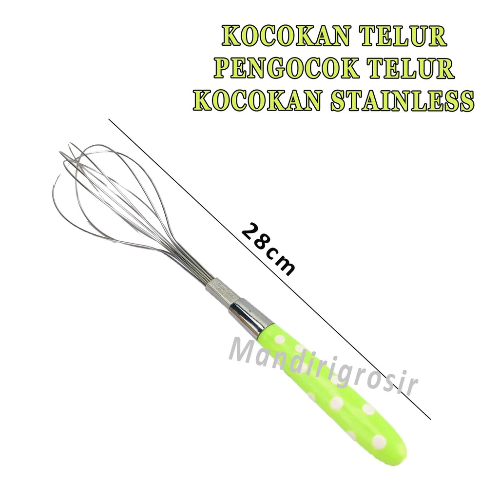 Pengocok Telur * Kocokan Telur * Kocokan Telur Stainless * Motif Polkadot