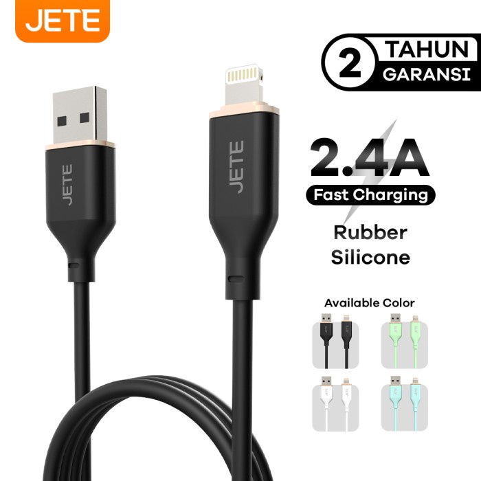 Kabel Data Lightning 2.4A Fast Charging 12W JETE CX10 - Garansi 2thn