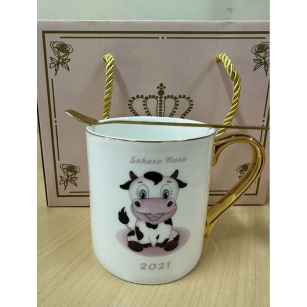 Mug Gelas Cangkir Cow / Gelas Sapi / Gelas Mug Gambar Lucu / Gelas Keramik