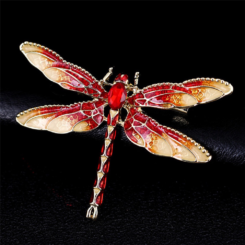 /Fashion Hot// Fashion// Pesona Berlian Imitasi Enamel Capung Hewan Bros Pin Wanita Hadiah Perhiasan.