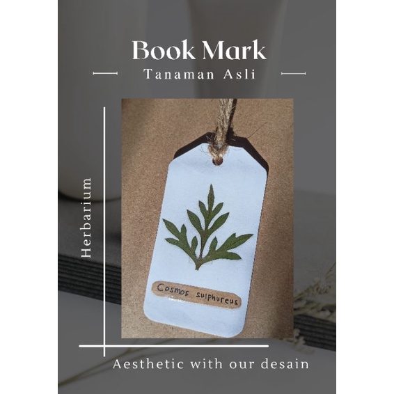 

mine.plant Handmade Bookmark/ Penanda Buku/ Pembatas Buku Herbarium, Pressed flower, Bunga Kering Murah Aesthetic