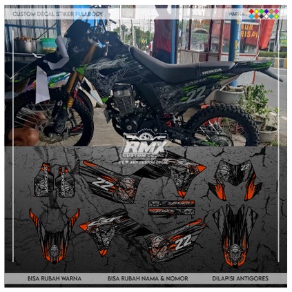 DECAL CRF 150 L FULLBODY (012) DEKAL STIKER CRF 150L HITAM ABU, MERAH, KUNING, HIJAU, BIRU TUA/MUDA,