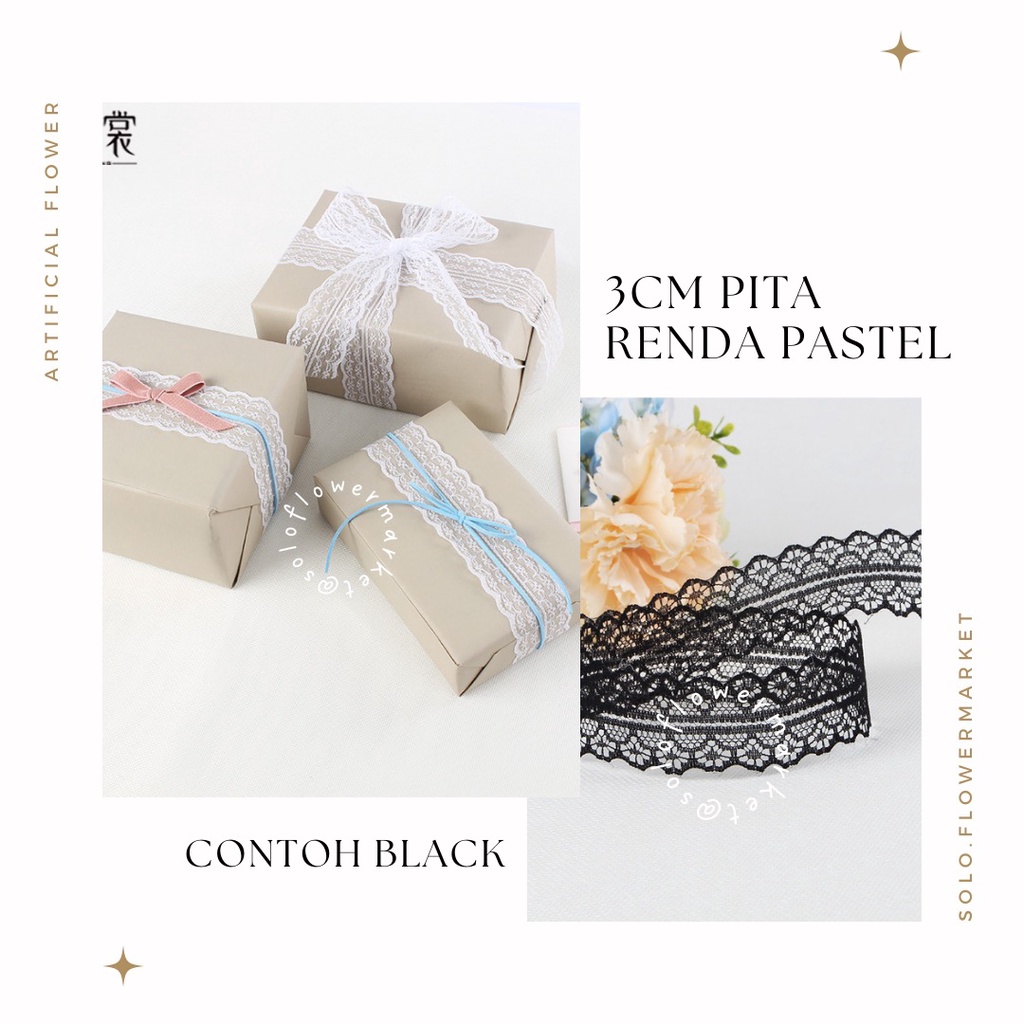 

ECER 3CM PITA RENDA PASTEL GELOMBANG LEBAR 3,2 CM PANJANG 1M ROLL RIBBON PITA BUNGA/ FLOWER WRAP KOREAN RIBBON