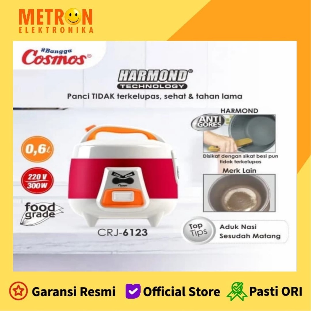 COSMOS CRJ 6123 -  MAGIC COM 0,6 LITER / PENANAK NASI /  CRJ6123