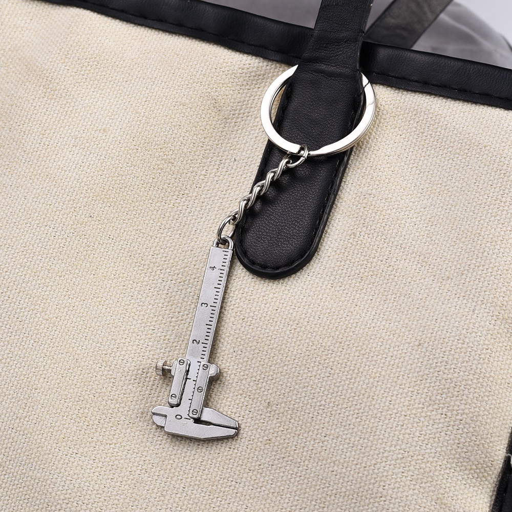 Key Ring For Car Keyring, Tas Wanita Gantungan Kunci Aksesoris Mini Vernier Caliper Keychain Portable Alat Ukur Gantungan Kunci Dekorasi Liontin Populer Kreatif Pria Klasik