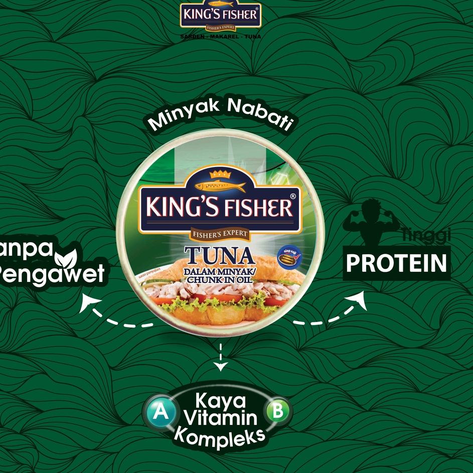 

ペ King's Fisher Paket 2 pcs Tuna dalam Minyak Nabati Tuna in Oil Daging Makanan Kaleng 170 gr Limited !