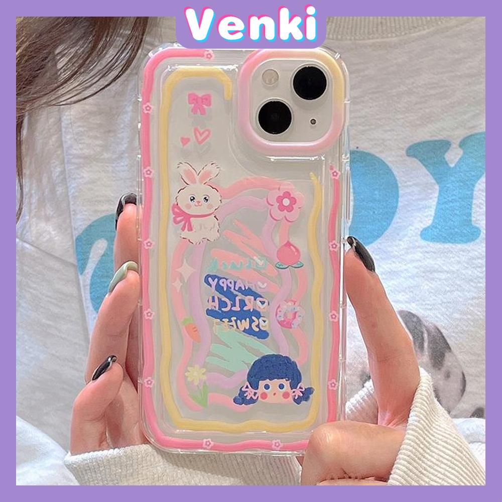 Case For iPhone 14 Pro Max TPU Soft Jelly Airbag Clear Case Cute Color Graffiti Girl Camera Protection Shockproof For iPhone 14 13 12 11 Plus Pro Max 7 Plus X XR