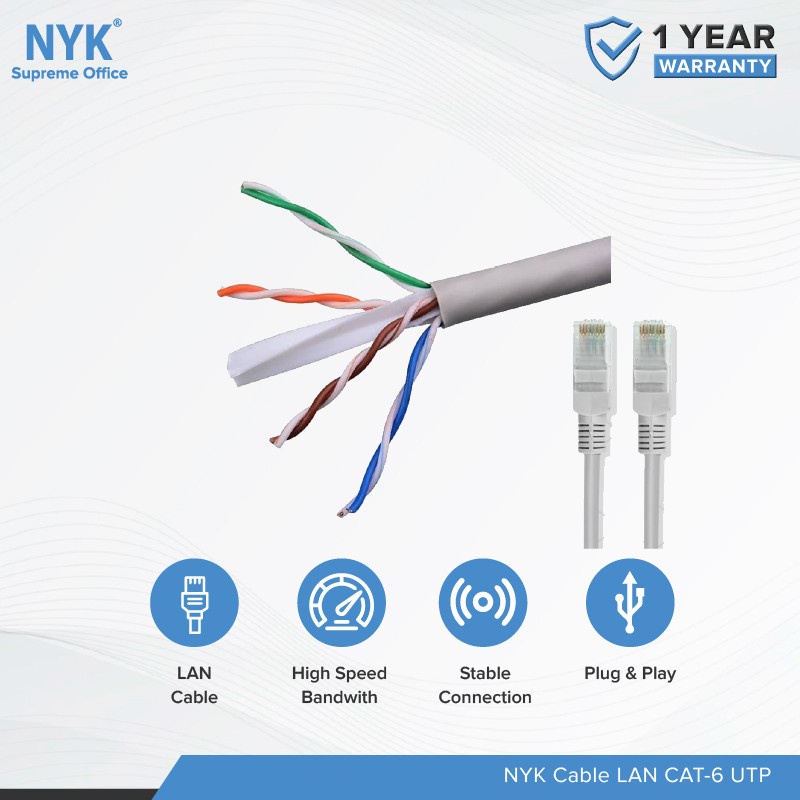 Kabel Lan Cat 6 Wifi Internet Utp Cat6 1.5m 3m 5m 10m 15m 20m 25m 30m