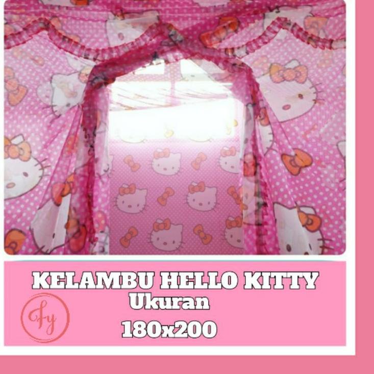 Siap Kirim KELAMBU HELLO KITTY JUMBO 180x200