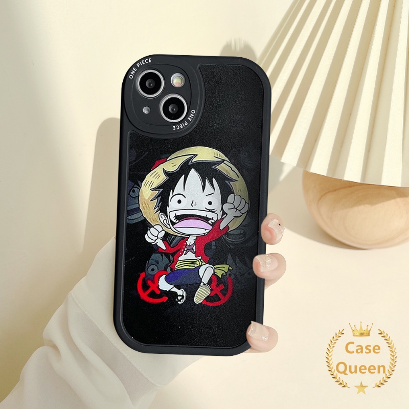 IPHONE Case Kompatibel Untuk Iphone11 14 13 12 Pro MAX 7 6s 14 8 6 Plus XR X XS MAX SE 202 Anime One Piece Luffy Zoro Kartun Lucu Shockproof Oval Lensa Soft Tpu Back Cover