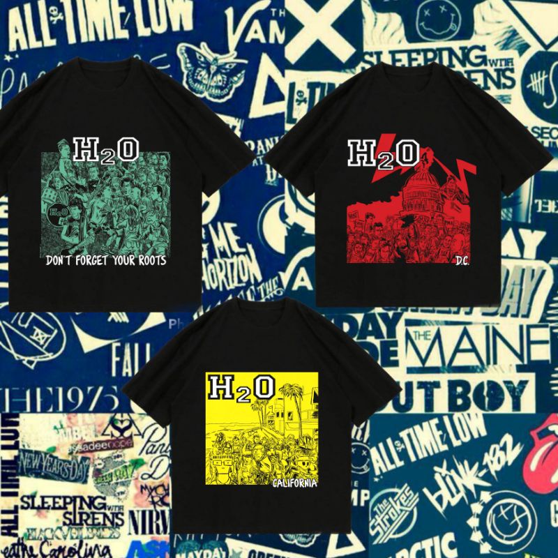 Kaos/T-Shirt Hitam Band H2O American Hardcore Unisex