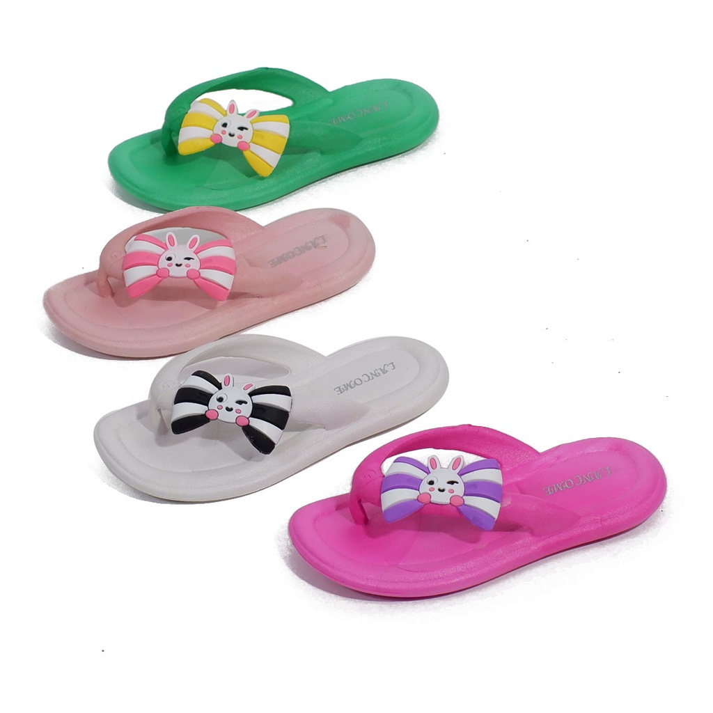 Lancome 900112K | 900112T - Sandal japit import anak perempuan | Sendal anak cewek japit tali pita eva pylon ringan 24-35