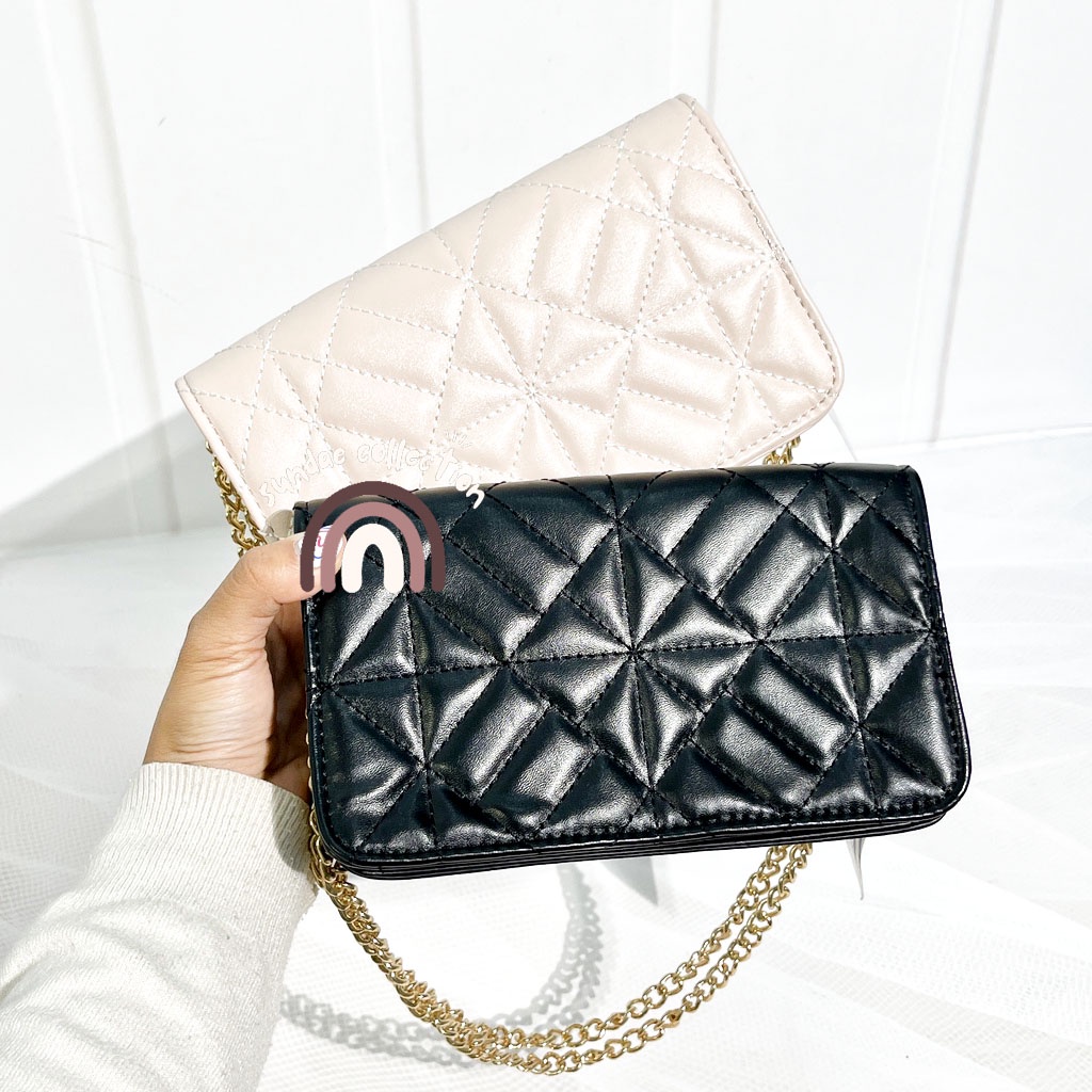 Zara Tas Wanita Mini Clutch Sling Bag Selempang Tali Rantai