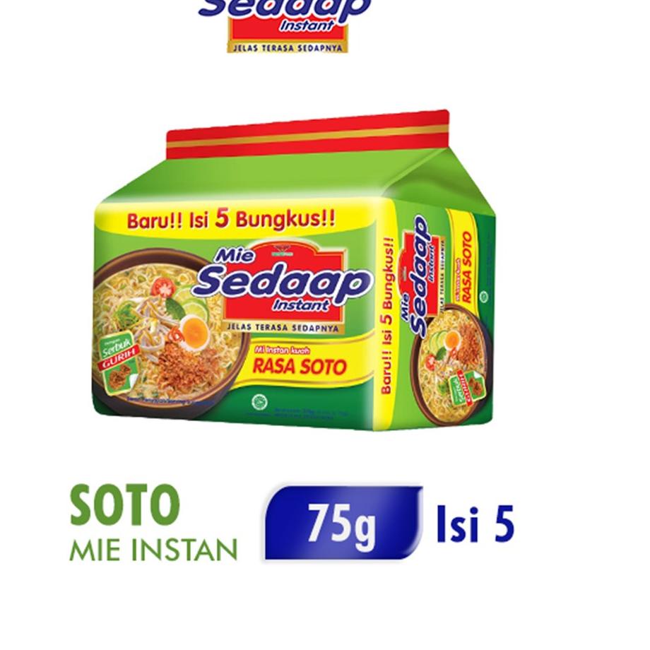 

[KODE 7NAJY] SEDAAP Mie Instan Soto Isi 5 Bag 75GR