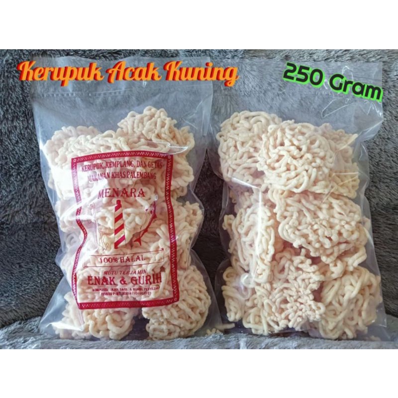 

KERUPUK ACAK KUNING SUPER / KERUPUK KEMPLANG PALEMBANG / 250 GRAM