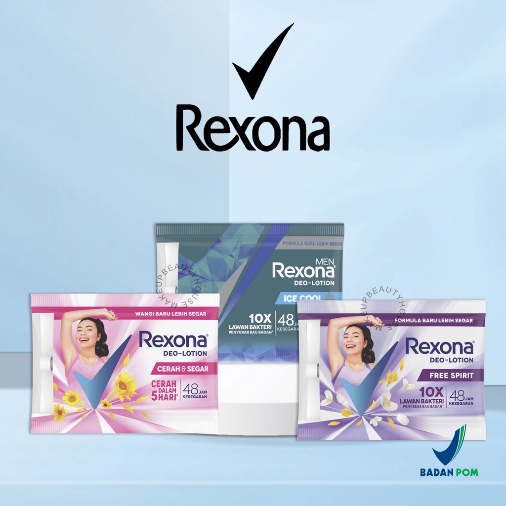 Rexona Deo Lotion Deodorant 9gr | Rexona Men Deodoran | Cerah &amp; Segar - Free Spirit - Ice Cool | Sachet