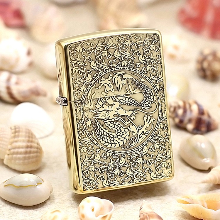 Korek Api Zippo Grafir Dragon Shading Gold/Zippo Gold/Zippo Motif