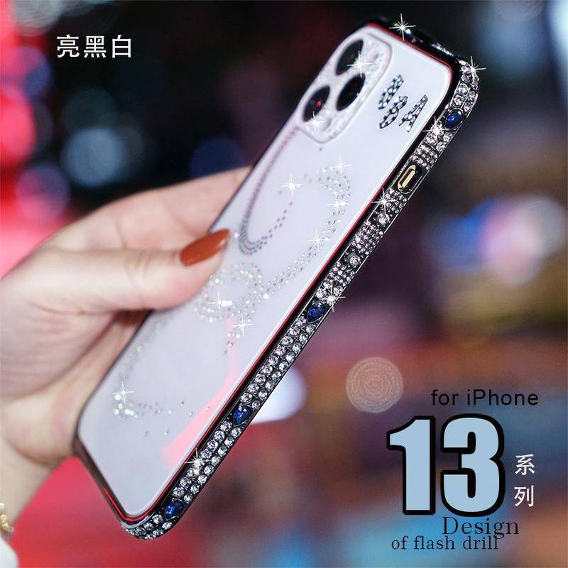 IPHONE Untuk iPhone14 13 12 11 Pro Max Plus Case Glitter Berlian Imitasi Kristal Diamond Metal Bumper Case Cover Untuk iPhone14 iPhone13 iPhone12 iPhone11 Case