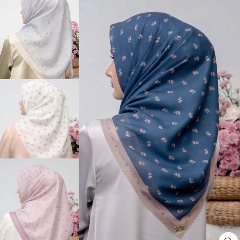 Em3 Scarf | Klamb series | GROSIR HIJAB SEGIEMPAT VOAL MOTIF LASERCUT TERBARU