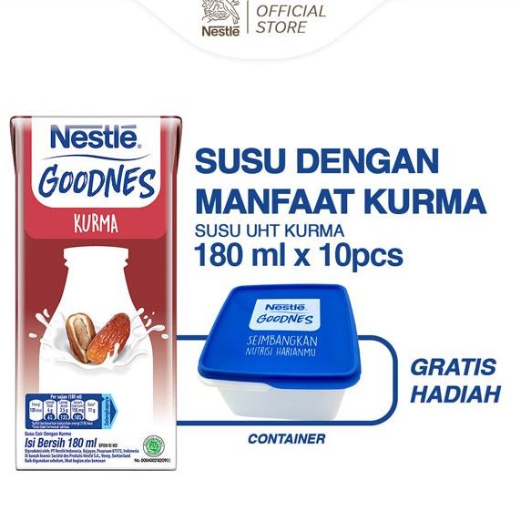 

Nestle GOODNES Susu UHT Rasa Kurma 180ml x 10pcs Gratis Hadiah