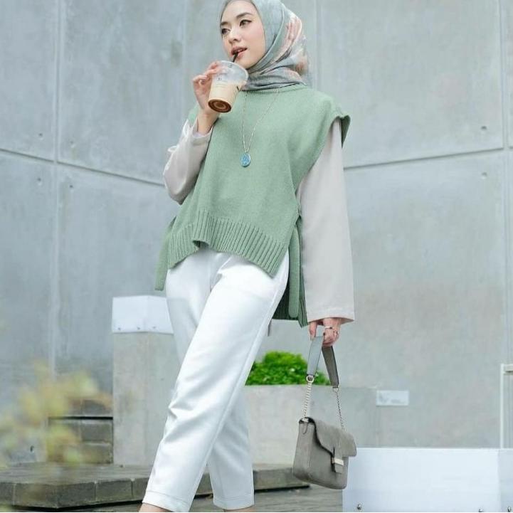 Best Seller [COD] Vest Rompi Rajut Tali Outer tebal mkm premium