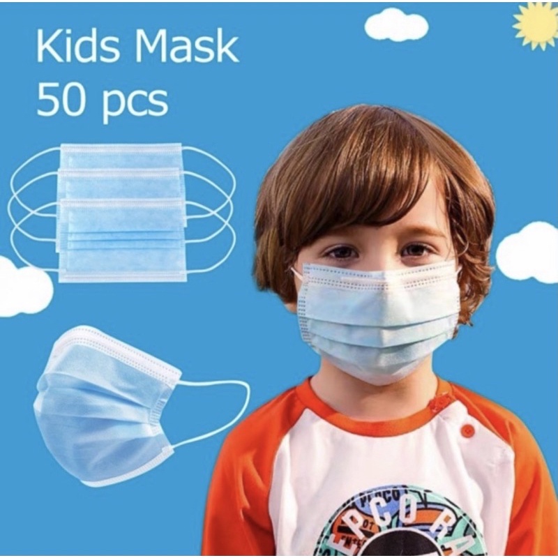 Masker Kid 3 ply 1 bos isi 50 pcs / Masker Anak 3 Ply motif