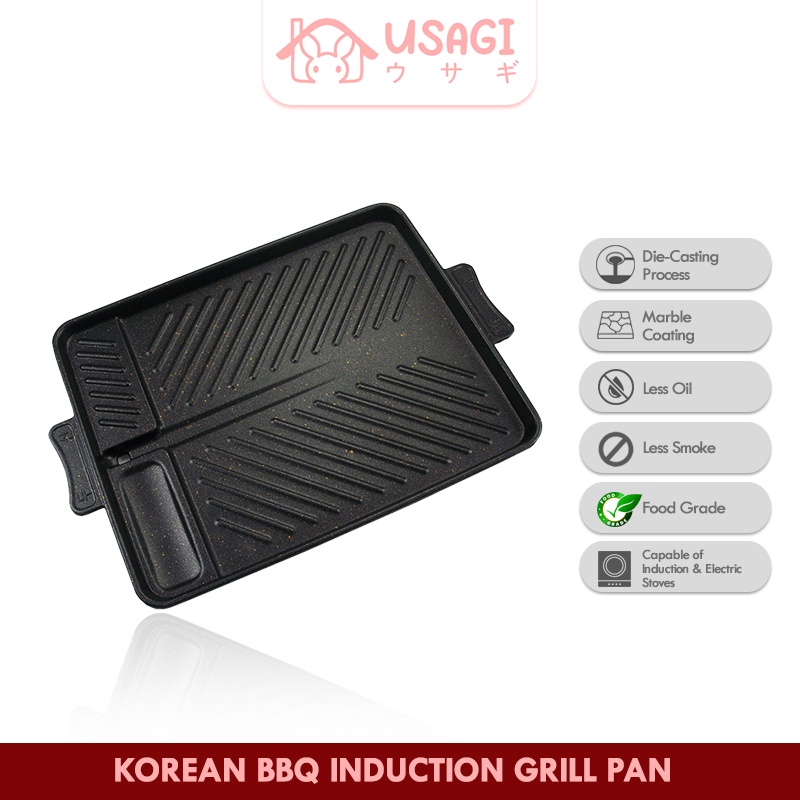 Usagi Official - Korean BBQ Induction Grill Pan / Grill Pan Induksi / Alat Pemanggang Induksi / Yaki