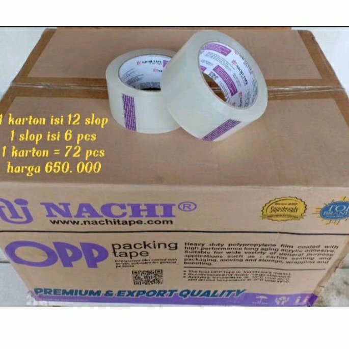 

1 karton Plakban Nachi bening 48mm x 100 yard