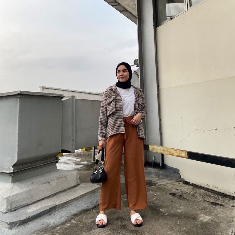 BEFAST - ZRX CELANA ANITA / RUBY KULOT CRINKLE / Kulot Kekinian Selebgram Trendy / Fashion Wanita Kerja Casual / Celana Panjang Polos Formal / Outfit Wanita Hijab