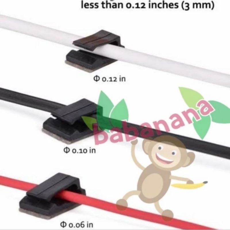 Cable clip kecil clamp cord holder penjepit kabel manajemen pengatur