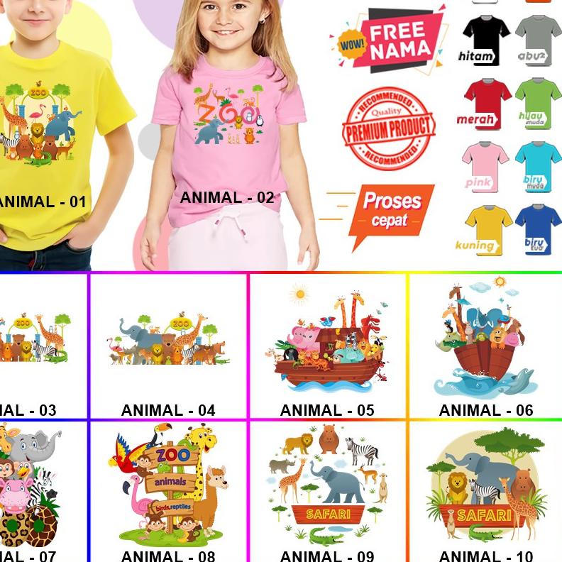 Terlaku. Baju Kaos ANAK DAN DEWASA ZOO JUNGLE SAFARI LION ANIMAL COUPLE (FREE NAMA)