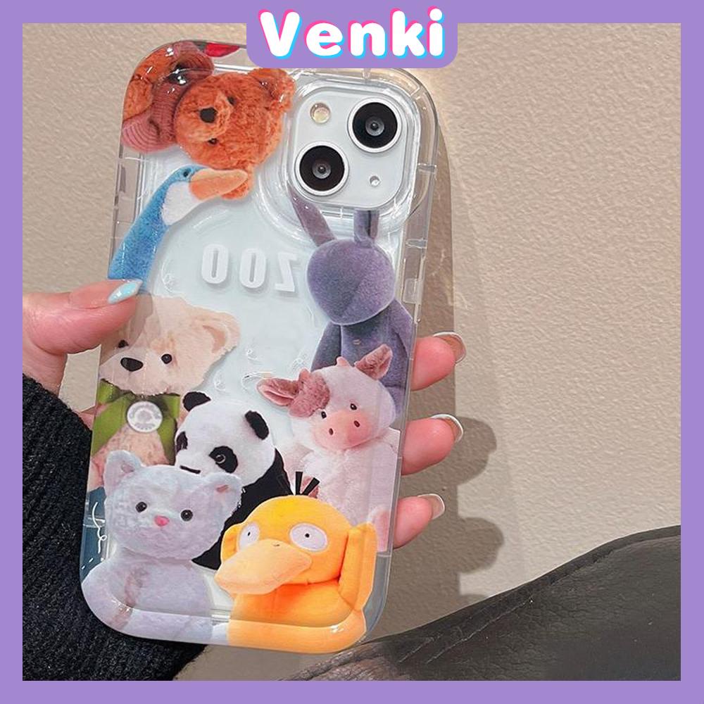 Case For iPhone 14 Pro Max TPU Soft Jelly Airbag Clear Case Cute Animals Case Camera Protection Shockproof For iPhone 14 13 12 11 Plus Pro Max 7 Plus X XR