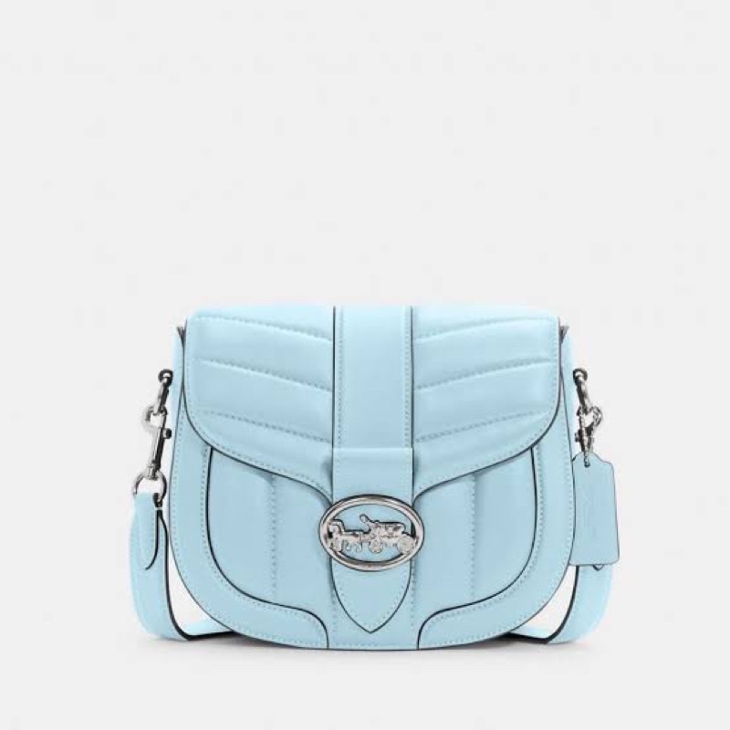 Coach Georgie Saddle Bag With Quilting waterfall
