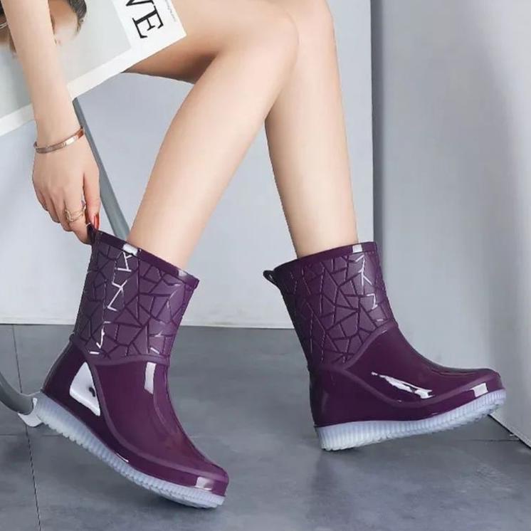 Murah Banget Sepatu Boots Wanita Anti Air Sepatu hujan Boots hujan Sepatu Wanita Karet
