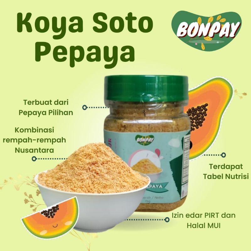 

koya pepaya - koya soto - bubuk koya - koya vegetarian