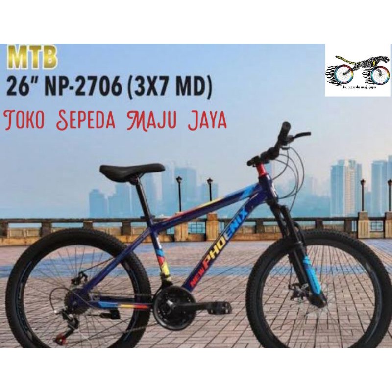 Sepeda Gunung Phoenix 26" MTB 21 speed Rem cakram by Pacific bike