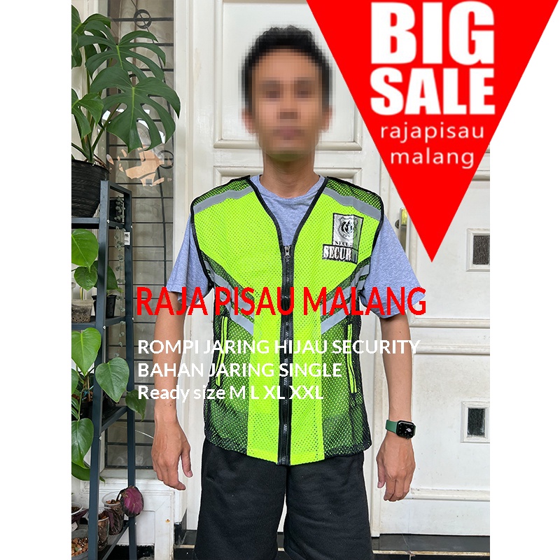Rompi Jaring Security Lis Hitam Vest Security Rompi Satpam Jala