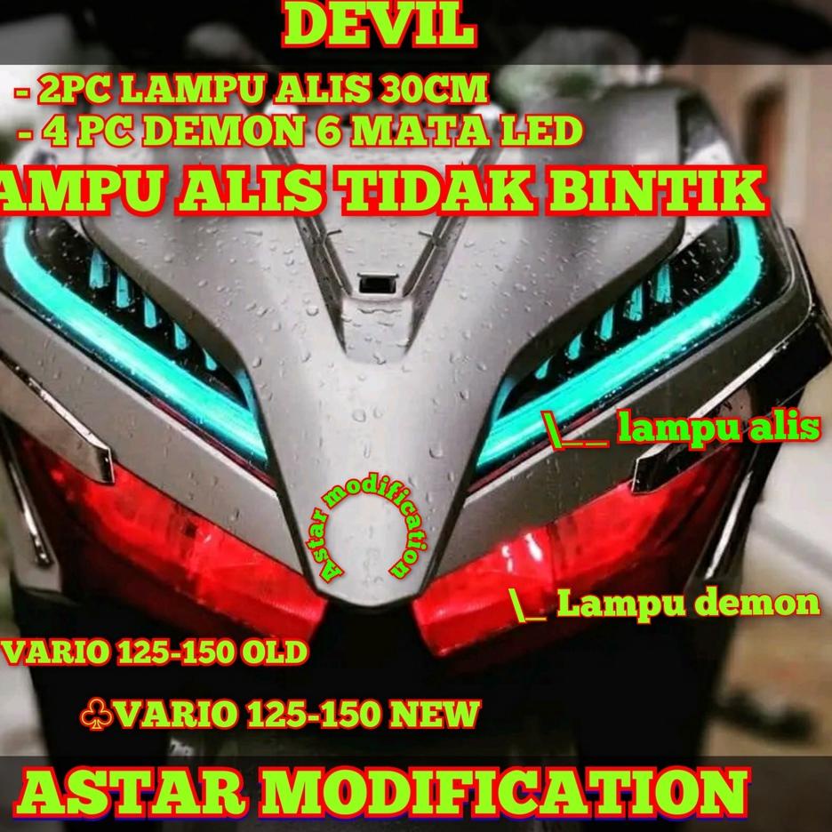 ((L-8-I ✓> Lampu alis motor BONUS demon HONDA VARIO 125 150 NEW/OLD AEROX OLD/NEW BEAT NMAX PCX LEXI