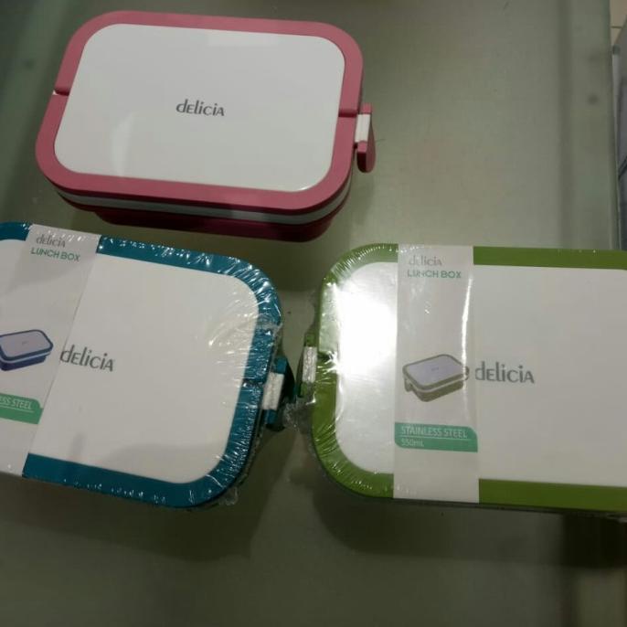 delicia. kotak makan siang. uk 550ml. lunch box single.