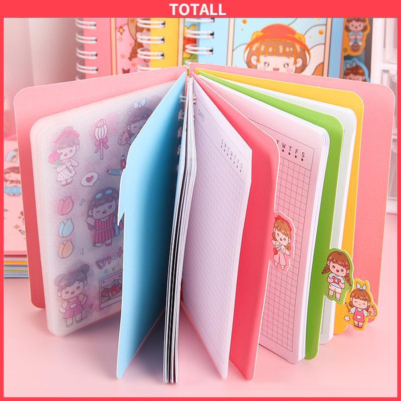 

COD Buku Catatan Lucu Siswa Scrapbook Coil Buku Portabel Dengan Stiker Di Dalamnya-Totall