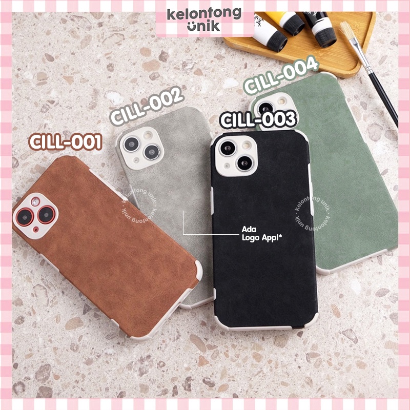 (Seri 1) For iPhone - Calfskin Leather Anti Crack Soft Case with Apple Logo