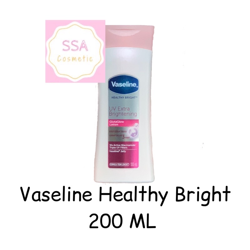 Vaseline Body Lotion Healthy Bright UV Extra Brightening 200 ml/ hand body vaseline pemutih kulit